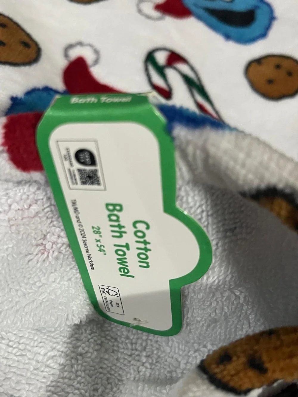 Christmas Sesame Street Cookie Monster Bath Towel